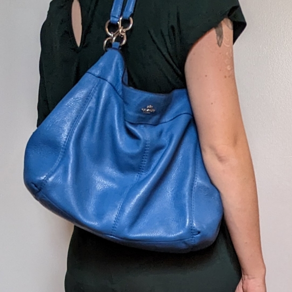 Coach Blue Leather Purse EUC - Picture 1 of 8